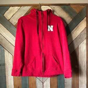 Red Nebraska Zip-Up Hoodie